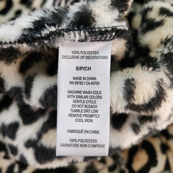 Natori Plush Leopard Print Open Front Cardigan Robe Size Small - Picture 3 of 4